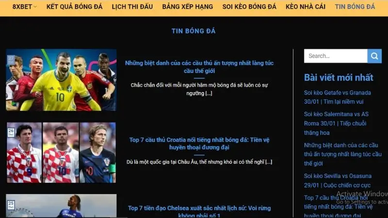Kết quả bóng đá 8xbet